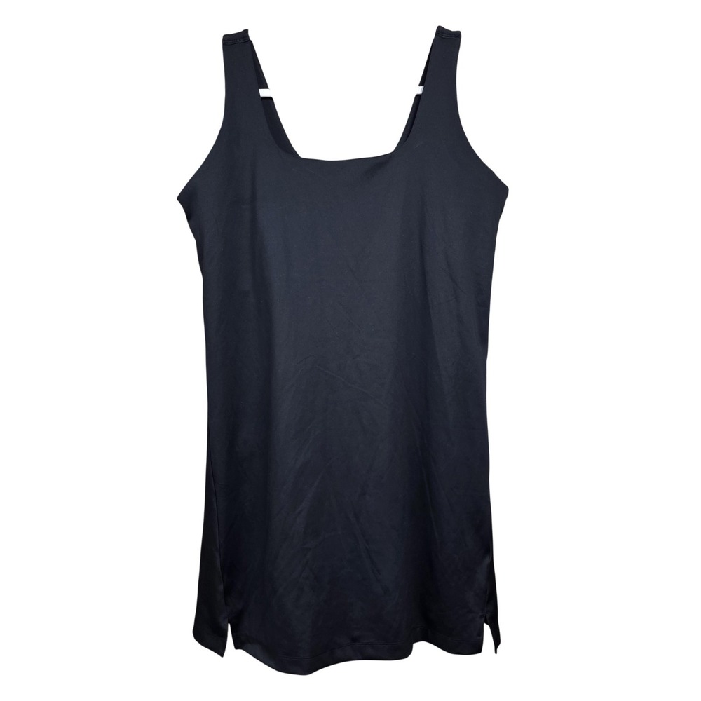 Old Navy Active Powersoft Tank Dress Womens XL Black Built In Bra Shorts